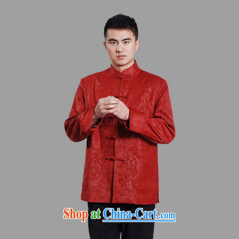 Cotton Joseph Tang replacing men long-sleeved dress men Tang jackets, for embroidery Chinese dragon red XXXL, Joseph cotton, shopping on the Internet