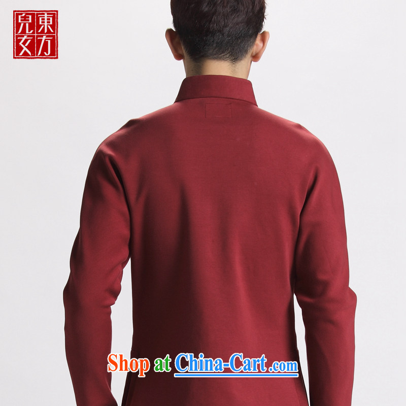 Oriental children modern China wind plain-color winter is withholding Tang jackets youth beauty lounge National wind jacket wine red 185/XXXL, Oriental children, shopping on the Internet