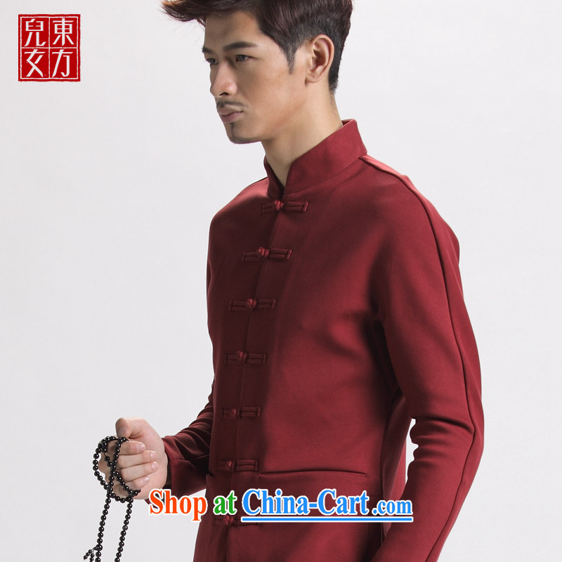 Oriental children modern China wind plain-color winter is withholding Tang jackets youth beauty lounge National wind jacket wine red 185/XXXL, Oriental children, shopping on the Internet