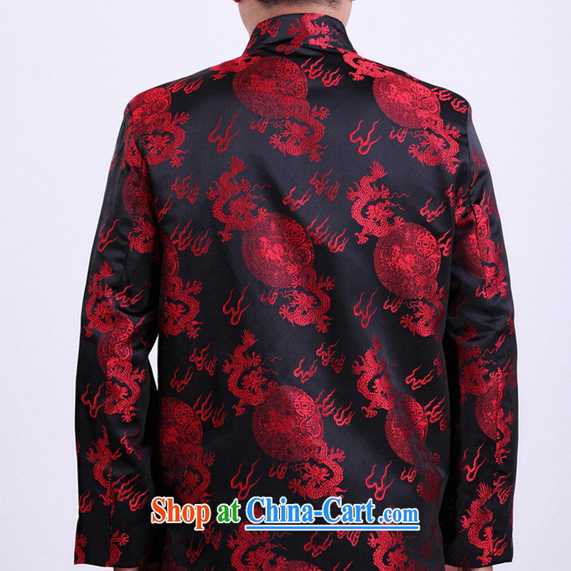 Federation, Mr Tang poetry with men and older men and Chinese Spring 2015 New Dragon tattoo Chinese manual tray snap national costumes, Chinese collar Tang jackets black 190/XXXXXL, Federation Bob poetry (lianbangbos), online shopping