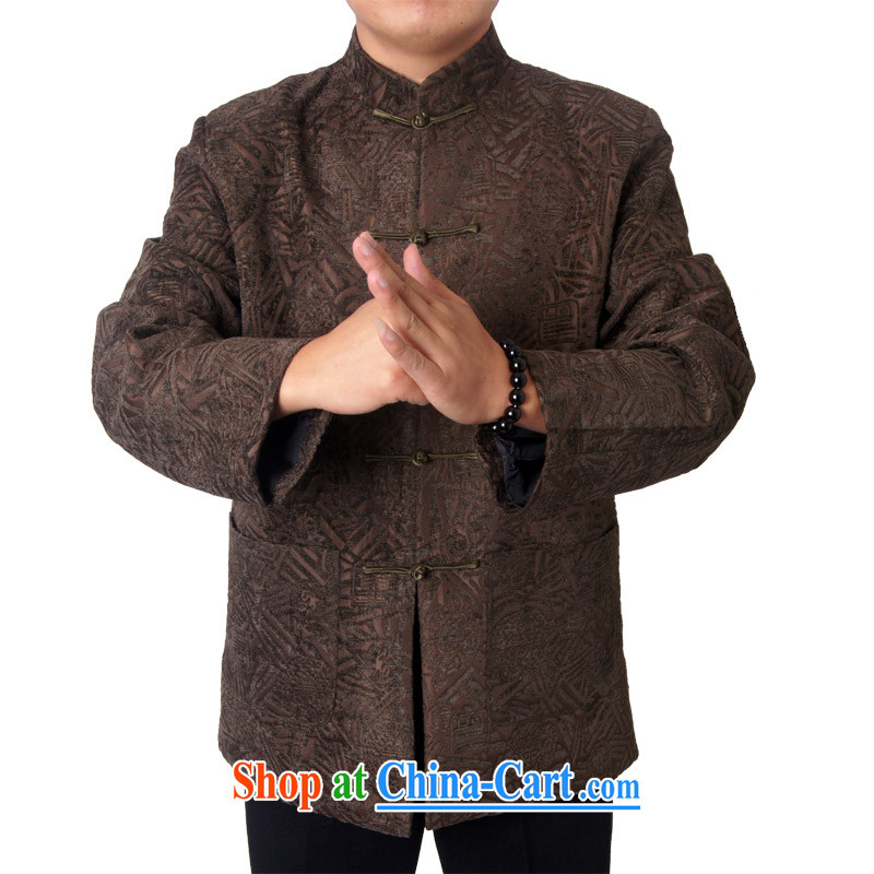 Sureyou men's upscale Chinese Chinese men, led the charge-back Chinese Spring and replace the older jacket new 1455, brown 175