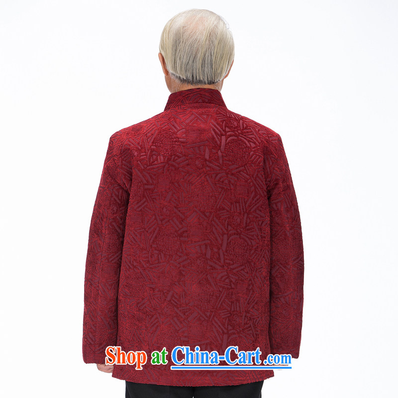 F 1455 middle-aged and older Chinese autumn and winter clothes and jacket Dad loaded cotton Chinese, for long-sleeved T-shirt hand-tie green coffee-colored XXXL/190, and mobile phone line (gesaxing), and, on-line shopping