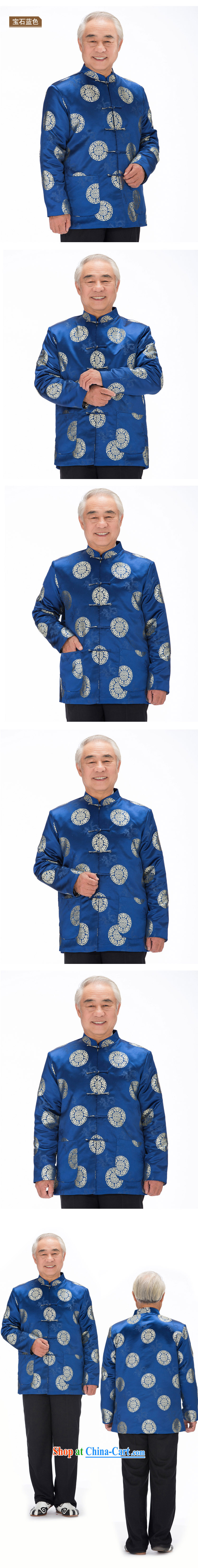 F 0757 middle-aged and older antique flower Chinese men long-sleeved autumn and winter clothes with Grandpa elderly jacket T-shirt men's tapestries wrought Brown the cotton XXXL/190 pictures, price, brand platters! Elections are good character, the national distribution, so why buy now enjoy more preferential! Health