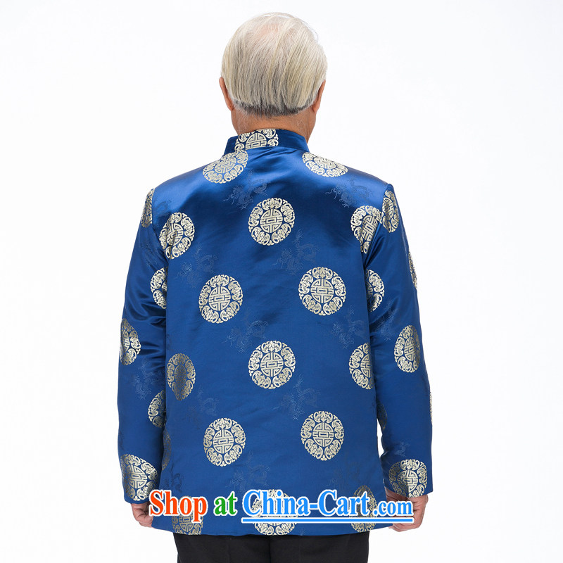 F 0757 middle-aged and older antique flower Chinese men long-sleeved autumn and winter clothes with Grandpa old jacket T-shirt men's tapestries wrought Brown the cotton XXXL/190, and mobile phone line (gesaxing), and, on-line shopping