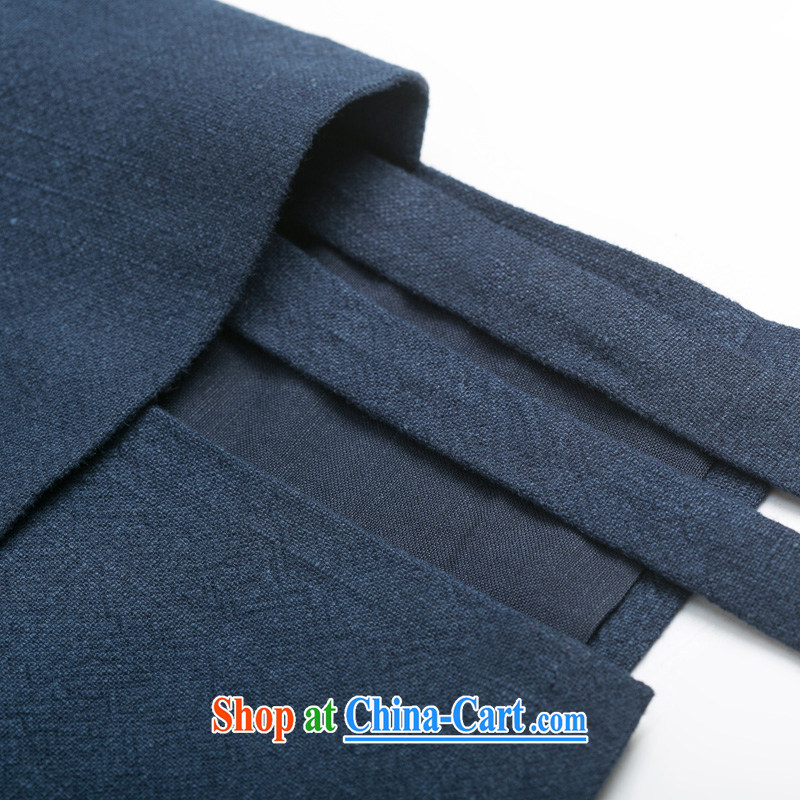 Internationally renowned Chinese wind fall and winter men's cotton the Tang with long-sleeved improved Han-cynosure practice serving loose the hard-pressed T-shirt Chinese-tie blue movement (3XL), internationally renowned (CHIYU), online shopping