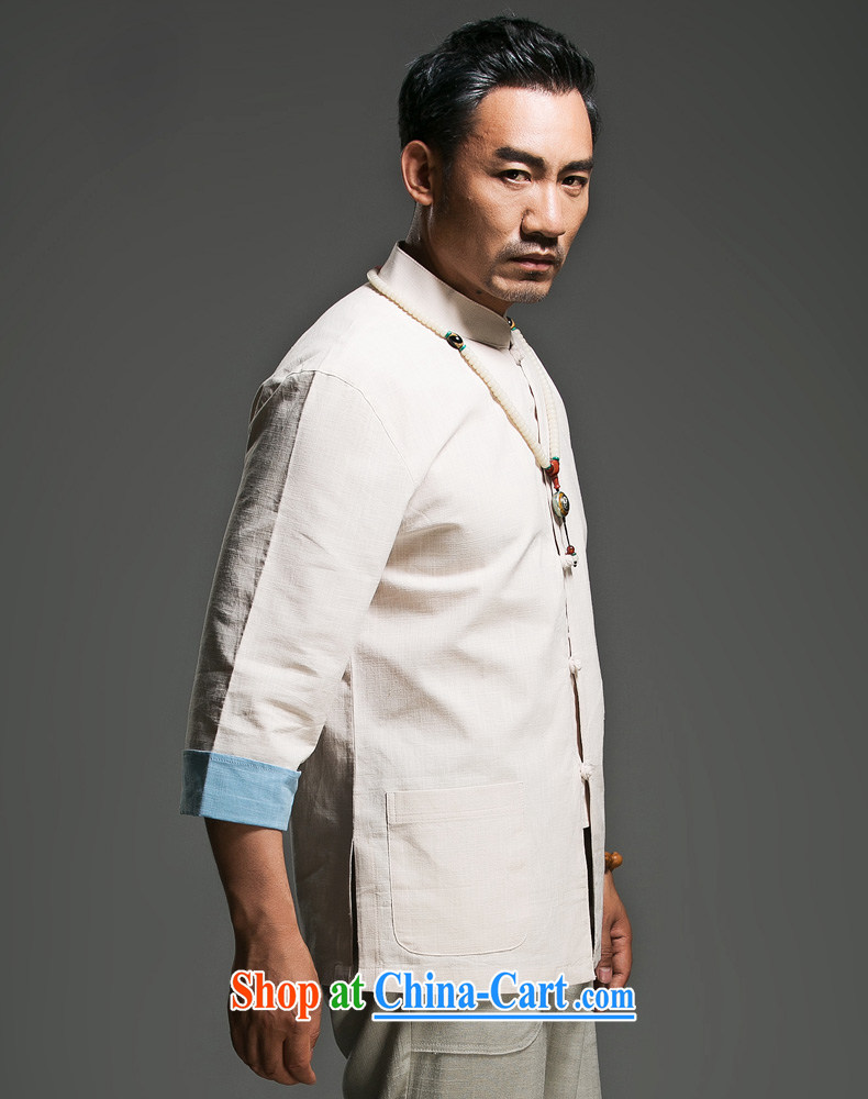 Internationally renowned middle-aged and older men's Chinese cotton-buckle, 7 for the cuff Chinese shirt traditional Han Chinese clothing men's clothing Chinese clothing, blue (185) picture, price, brand platters! Elections are good character, the national distribution, so why buy now enjoy more preferential! Health