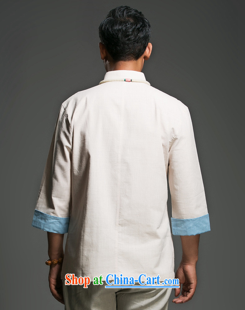 Internationally renowned middle-aged and older men's Chinese cotton-buckle, 7 for the cuff Chinese shirt traditional Han Chinese clothing men's clothing Chinese clothing, blue (185) picture, price, brand platters! Elections are good character, the national distribution, so why buy now enjoy more preferential! Health