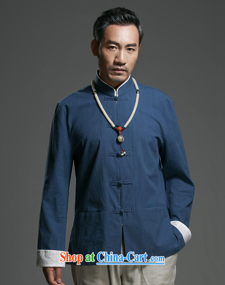 Internationally renowned Choo, linen Solid Color Tang with long-sleeved loose China wind men's jackets men and the buckle clothing ethnic wind blue (170) pictures, price, brand platters! Elections are good character, the national distribution, so why buy now enjoy more preferential! Health