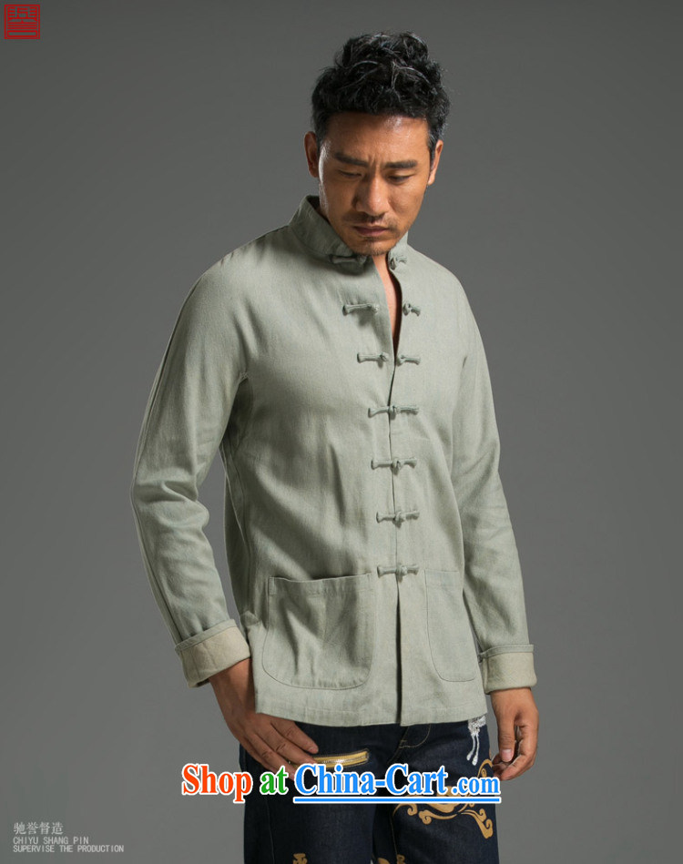 Internationally renowned Chinese style retro denim Chinese men's long-sleeved Chinese, for the charge-back lounge and stylish dress green head 4XL pictures, price, brand platters! Elections are good character, the national distribution, so why buy now enjoy more preferential! Health
