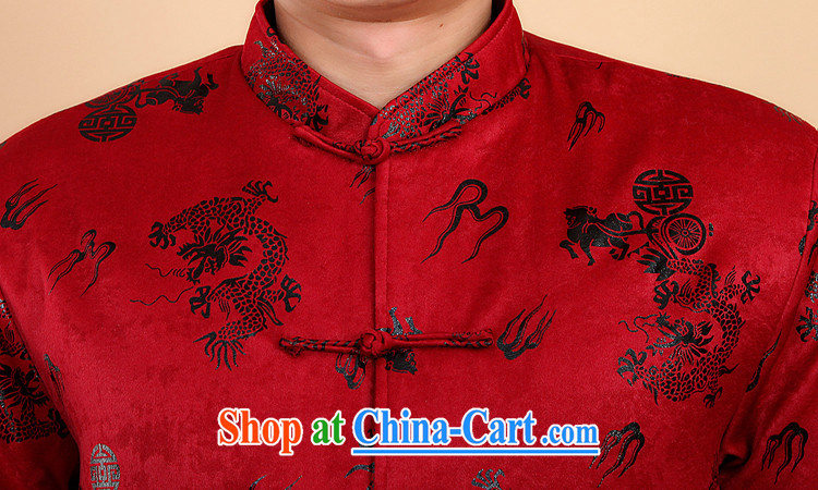 The people more than the 2014 autumn and winter clothing men Tang with long-sleeved T-shirt, elderly Chinese men and national costumes China wind men's jackets suede Dragon red XXXL pictures, price, brand platters! Elections are good character, the national distribution, so why buy now enjoy more preferential! Health