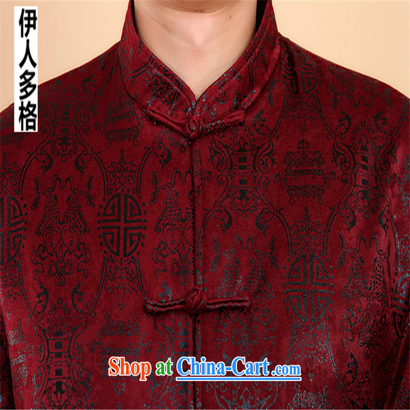 The people more than the 2014 autumn and winter, Tang is in the Men's old men Tang replacing old life clothing long-sleeved Tang jackets suede double-fish red XXXL, the more people (YIRENDUOGE), shopping on the Internet