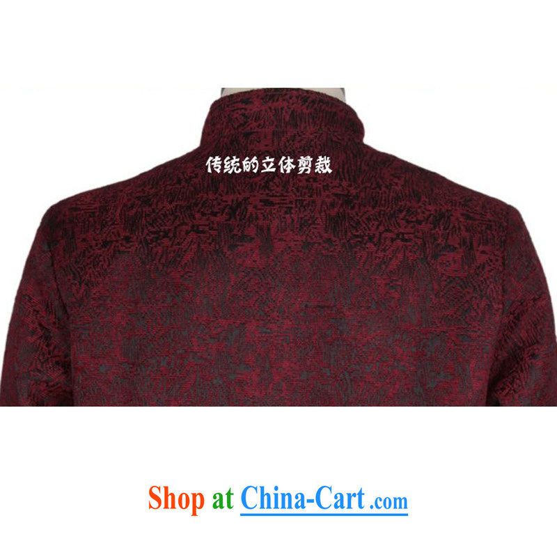 Middle-aged and older men's long-sleeved Tang jackets national costumes, Chinese collar tang on the father's grandfather new thick long-sleeved Tang jackets brown XXXL/190, and mobile phone line (gesaxing), on-line shopping