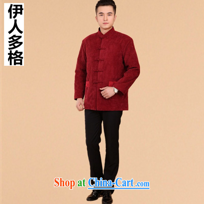 The people more than the fall and winter thick Chinese men and his father, the older men and Tang with the cotton old life clothing Chinese quilted coat jacket red XXXL, the more people (YIRENDUOGE), shopping on the Internet