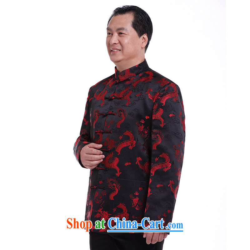 Nam Chung in Nsongnian male Chinese T-shirt jacket fall and winter Chinese T-shirt, old fashion ethnic replace 6031 Large Dragon Tang Black - Spring and Autumn and the number is the recommended maximum number of the year (Nansongnian), and, shopping on th