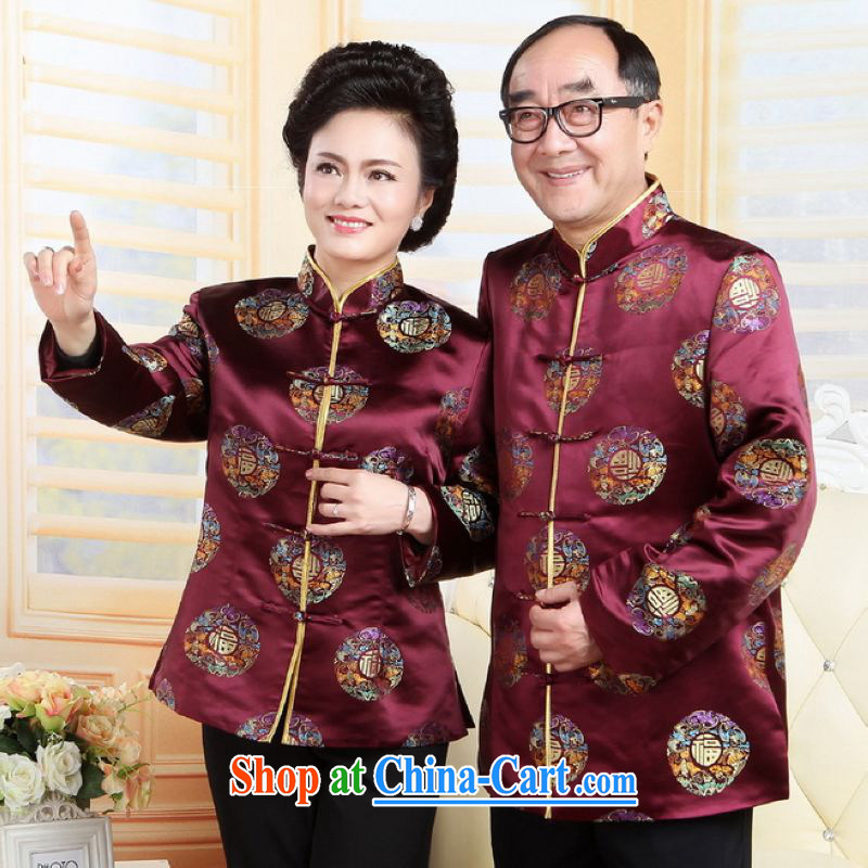 He Jing Ge older Chinese couples with the collar China wind dress the Life wedding service performance service red men XXXL, Jing Ge, shopping on the Internet