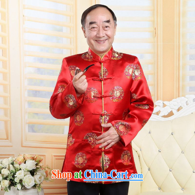 He Jing Ge older Chinese couples with the collar China wind dress the Life wedding service performance service red men L, Jing Ge, shopping on the Internet