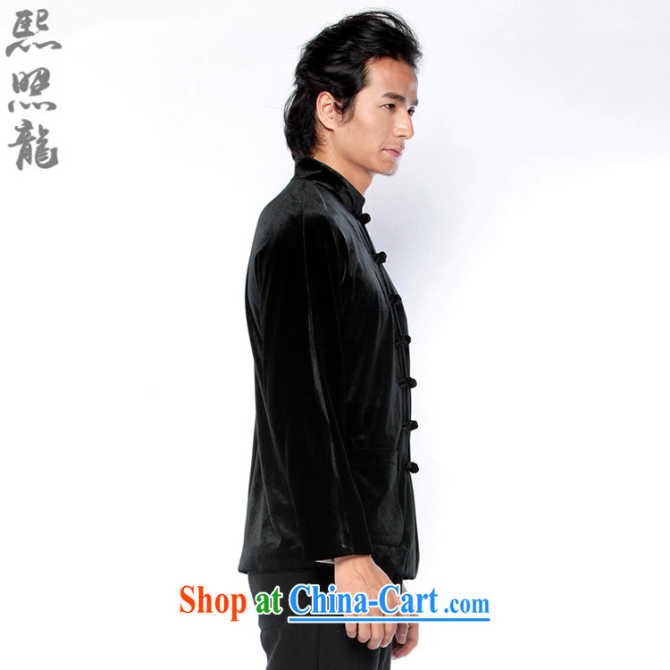 Hee-snapshot Dragon 2015 new autumn and the Chinese men's velvet jacket, and Chinese ethnic wind fashion clothing black XL pictures, price, brand platters! Elections are good character, the national distribution, so why buy now enjoy more preferential! Health