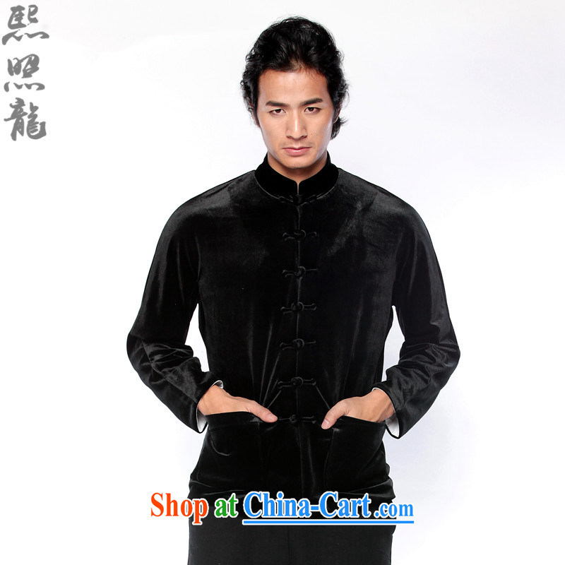 Mr Chau Tak-hay snapshot Dragon 2015 new autumn the Chinese men's velvet jacket, and Chinese ethnic wind fashion clothing black XL, Hee-snapshot lung (XZAOLONG), online shopping