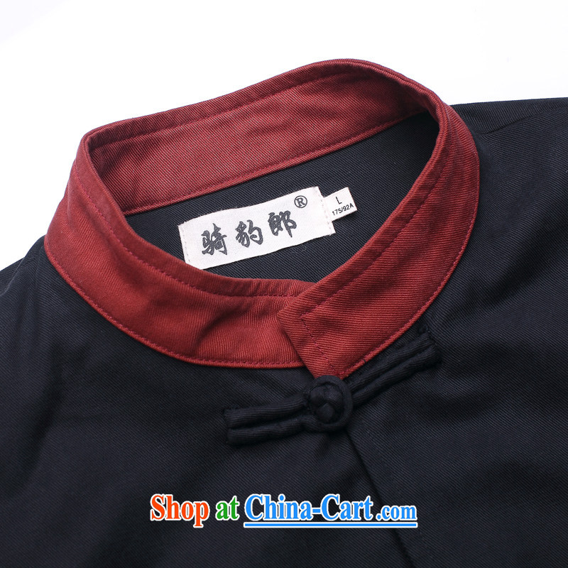 China wind men Chinese men's jackets men's autumn and winter, Chinese, for long-sleeved improved Han-smock and deep red XXXL, riding a Leopard (QIBAOLANG), and, on-line shopping