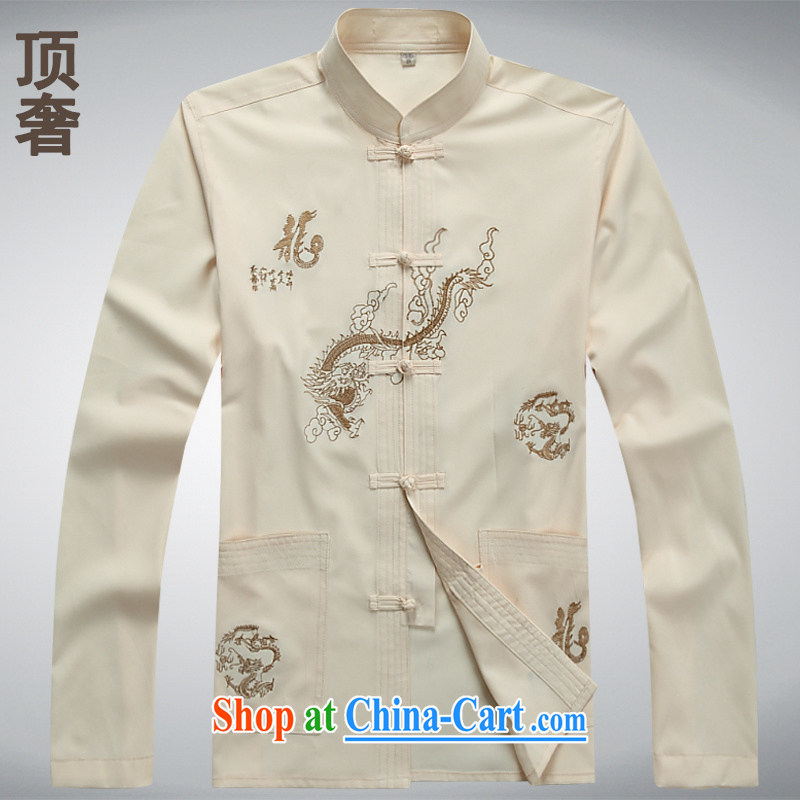 Top luxury Chinese men's long-sleeved thin men's jackets 2014 new hands-free ironing shirt white long-sleeved Tang on the collar men Tang red, M/165, and the top luxury, shopping on the Internet