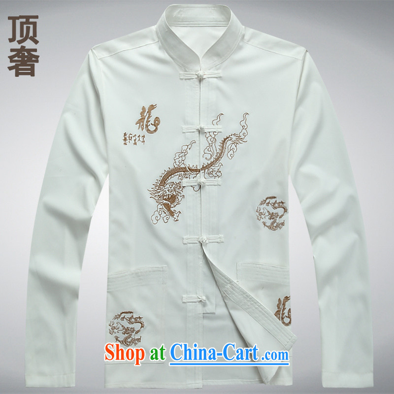 Top luxury Chinese men's long-sleeved thin men's jackets 2014 new hands-free ironing shirt white long-sleeved Tang on the collar men Tang red, M/165, and the top luxury, shopping on the Internet