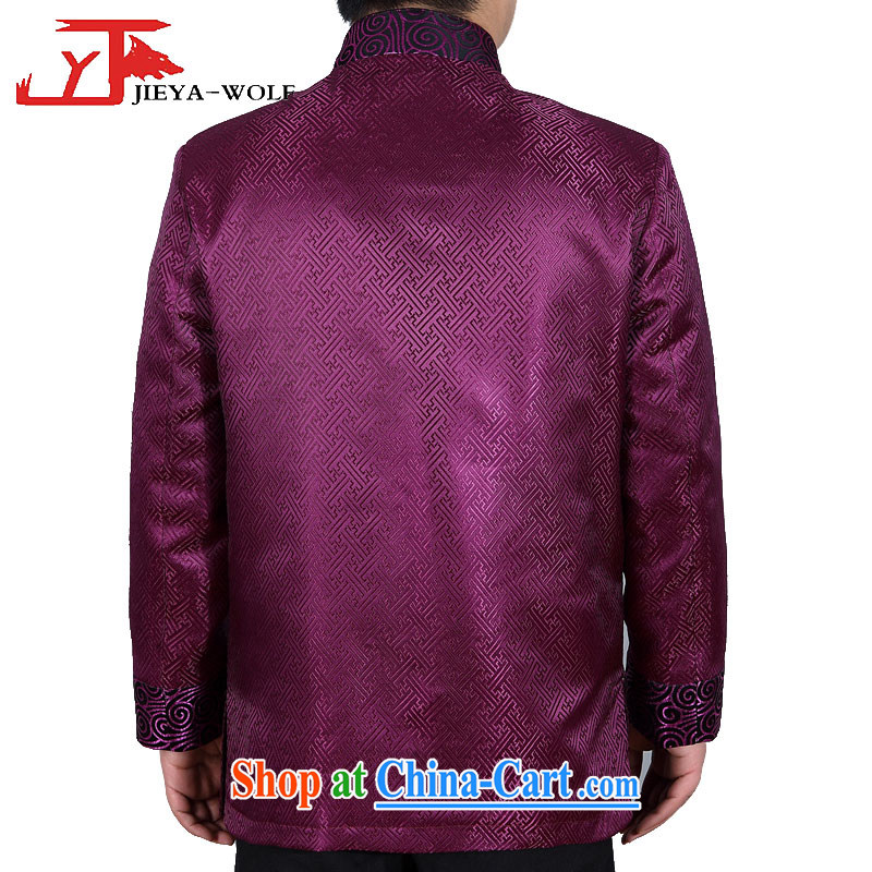 Jack And Jacob - Wolf JEYA - WOLF new Chinese men's T-shirt jacket men's Chinese Spring Loaded national leisure silk, 165 purple/S, JIEYA - WOLF, shopping on the Internet