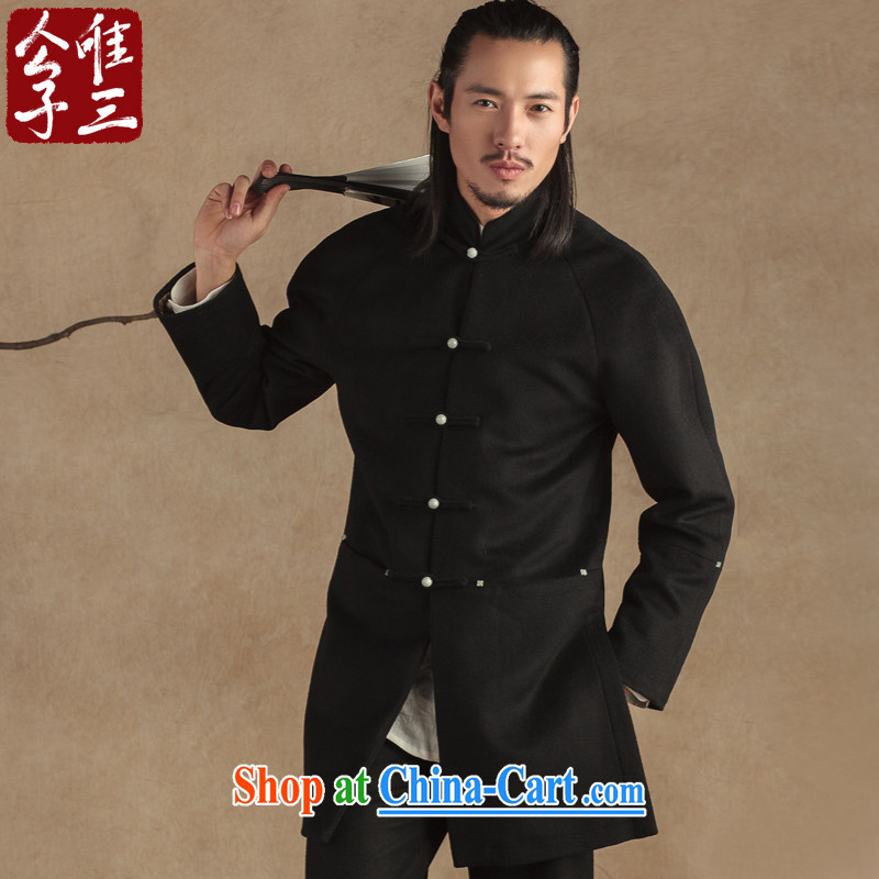 Only 3 Lisa China wind Jade 5 de Jade for Chinese men and long fleece coat is ethnic Han-gray Winter Campaign (XXL), only 3, shopping on the Internet