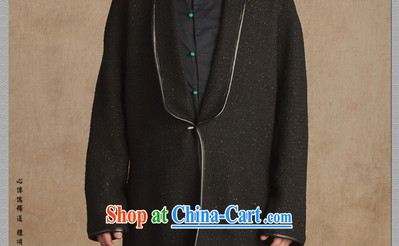 Only 3 Chinese wind wool is a long mantle of the copper buckle decor jacket Chinese Han-thick winter Black silver wire movement (XXL) pictures, price, brand platters! Elections are good character, the national distribution, so why buy now enjoy more preferential! Health