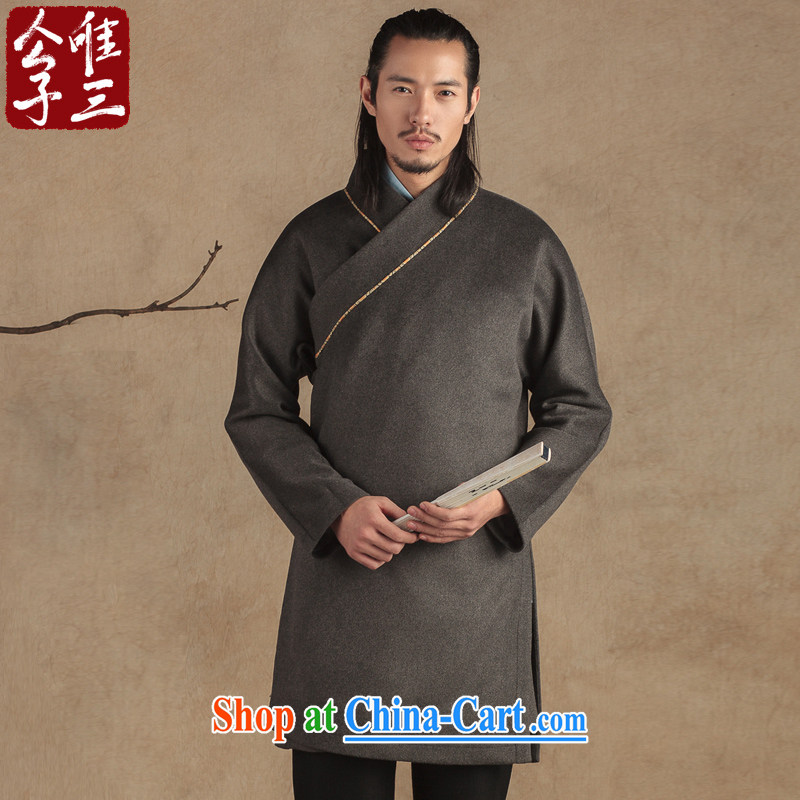 Only 3 Chinese wind-han, Jacob wool jacket that Chinese men's ethnic Chinese Han-coat leisure thick winter small gray (S), only 3, and, on-line shopping