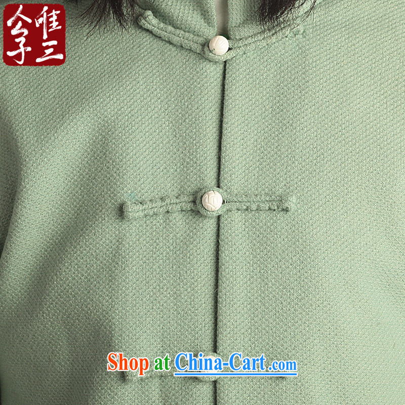 Only 3 Chinese wind is wool so the Tang with coats of Chinese national costumes and stylish casual jacket winter the green movement (XXL), only 3, shopping on the Internet