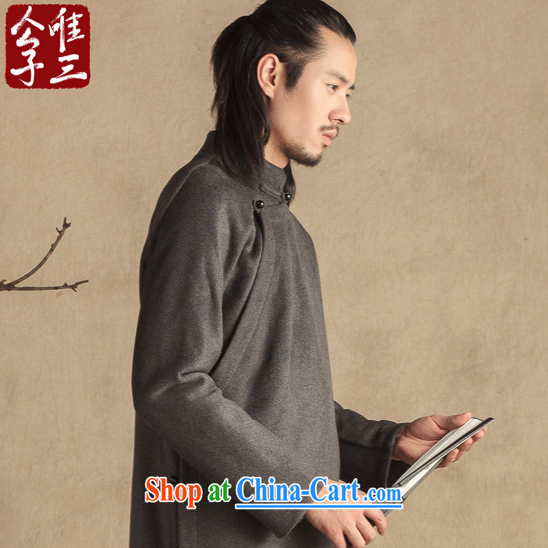 Only 3 Chinese wind wool is a flap up jacket of Chinese men and cultivating ethnic Chinese Han-thick winter Black Movement (XXL), only 3, shopping on the Internet
