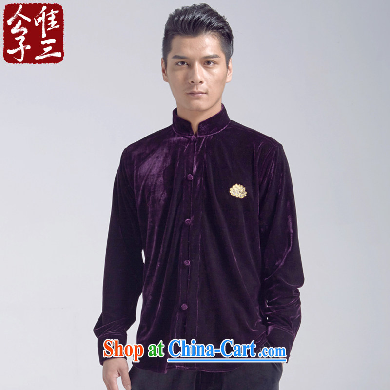 Only 3 Chinese wind Kam Lotus scouring pads, retreat for clothing and casual shirt men and Chinese Youth Chinese shirt, hiding the movement (XXL), only 3, online shopping