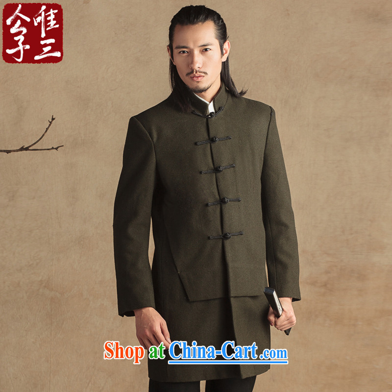 Only 3 Lisa China wind is a coat, collar wool coat is short and the Chinese jacket men's autumn and winter, the green movement (XXL), only 3, shopping on the Internet