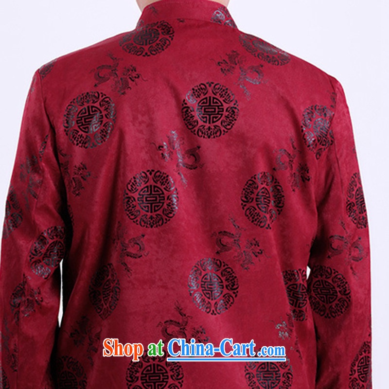 Silver armor thick older tang on the code men's long-sleeved quilted coat suede clothing red XXXL, silver armor, shopping on the Internet