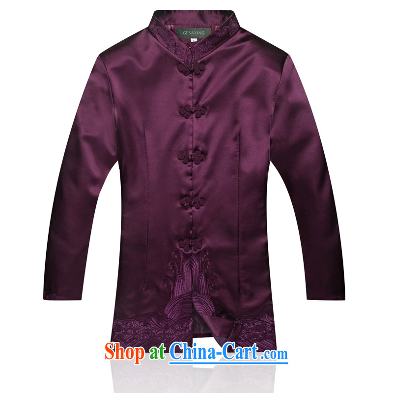 0899 new elegant woman Chinese woman fall and winter load in Chinese elderly mother with T-shirt jacket improved aura purple 4 XL