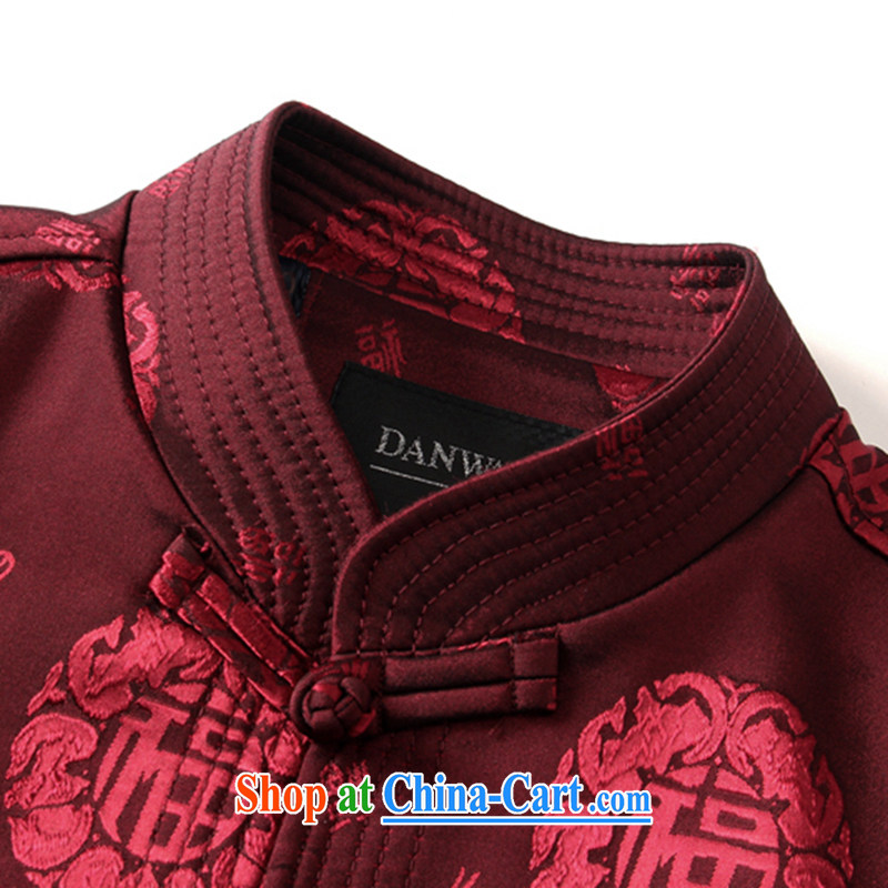 Bin Laden smoke, older men and the Spring and Autumn and new men, new Chinese Tang with his father the modern Chinese improved long-sleeved jacket wine red 175, Bin Laden smoke, shopping on the Internet