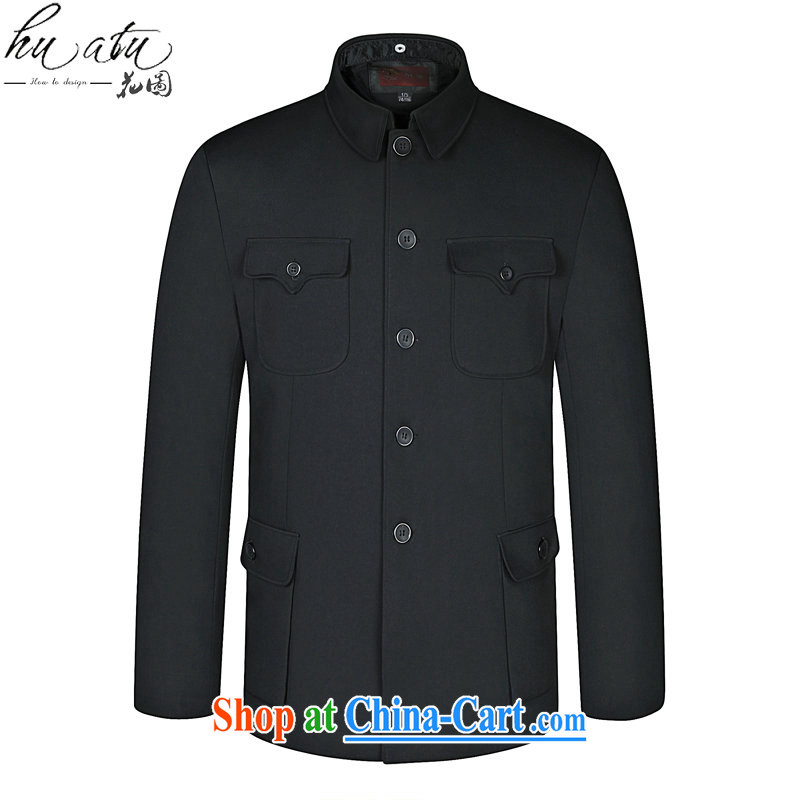 Take the older men and the Spring and Autumn and new lapel Generalissimo father replace traditional retro hair smock what jacket coat deep blue 185
