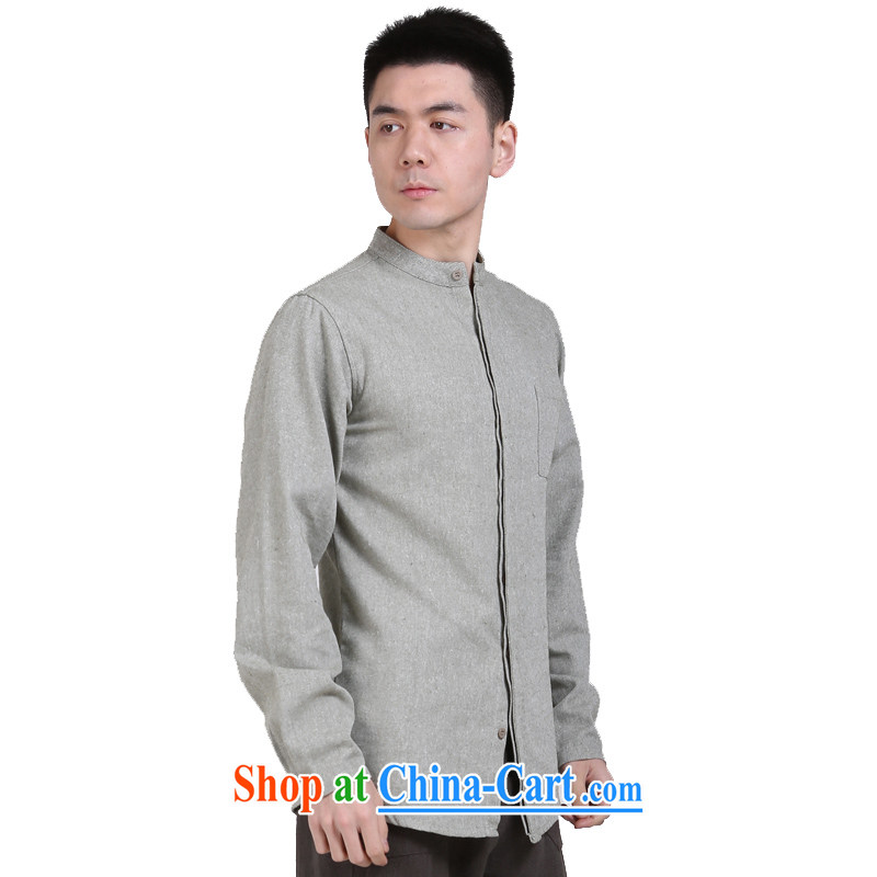 China wind cotton Ma APEC male middle-aged men's shirts Long-Sleeve cultivating leisure shirt jacket green XXL, at the foot of the mountains, sports, and shopping on the Internet