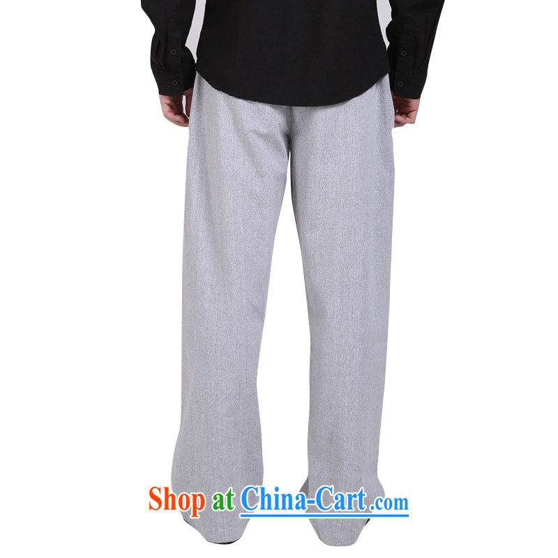 China wind linen APEC men's trousers middle-aged has been the men's pants trousers loose Tang on the code meditation pants gray XL, at the foot of the mountains, sports, and shopping on the Internet