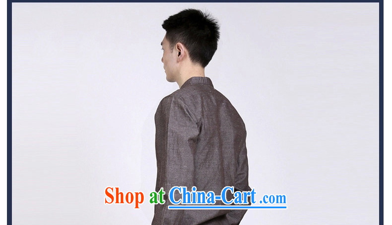 China wind cultivating Chinese business APEC men's long-sleeved men's shirts linen original casual middle-aged men's shirts red and brown XXXL pictures, price, brand platters! Elections are good character, the national distribution, so why buy now enjoy more preferential! Health