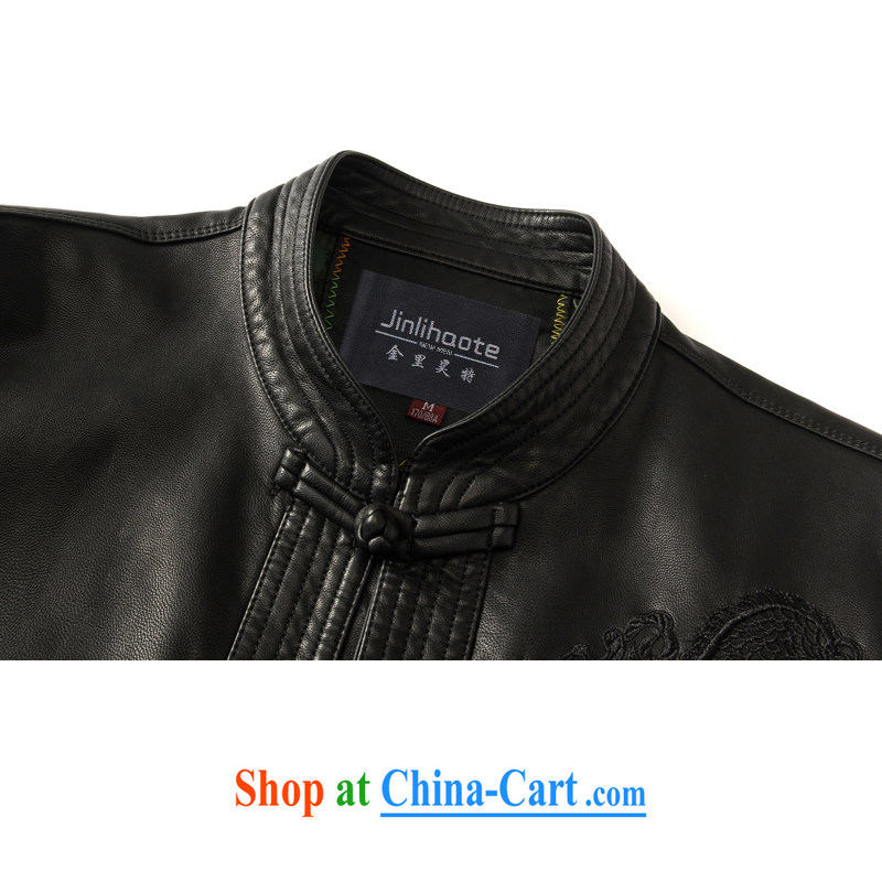Kim Jong-il-ho in the 2015 Spring and Autumn and Winter, older men and replacing Tang in long, Korean, Neck Jacket leather jacket sheep skin Tang black 175 black 190, Kim Ho-AD, and shopping on the Internet