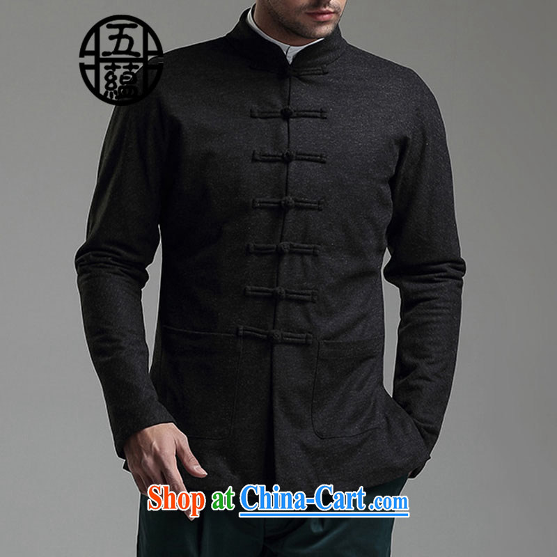 The TSU defense _Azouari_ China wind men's long-sleeved Chinese winter clothes T-shirt Chinese, for cultivating jacket black XXXXL a custom does not return does not switch