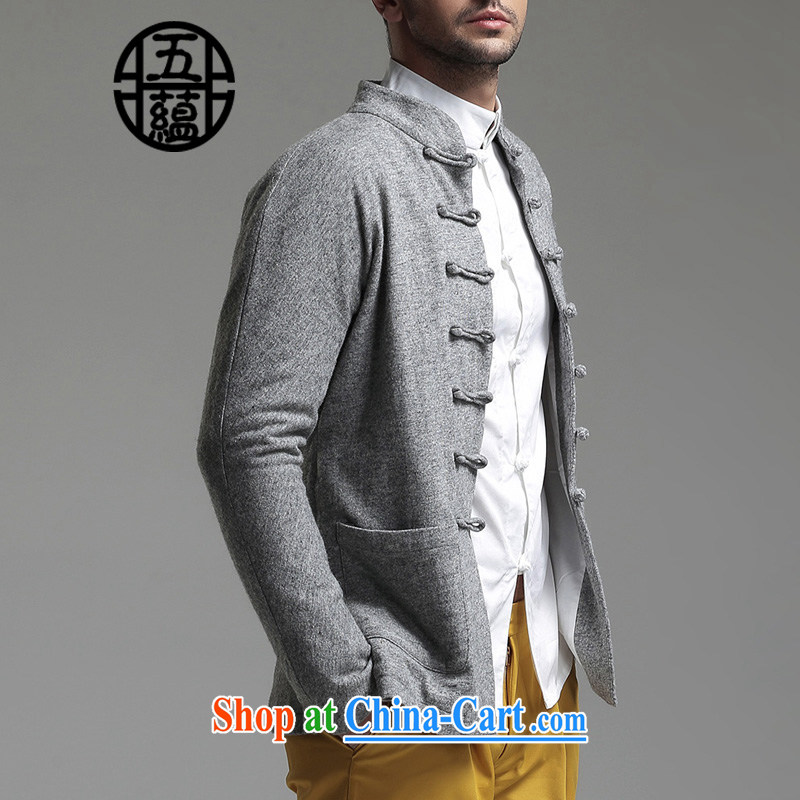 The TSU defense _Azouari_ China wind men's beauty Tang woolen long-sleeved Chinese, neck jacket take gray XXXXL is a custom does not return is not switch