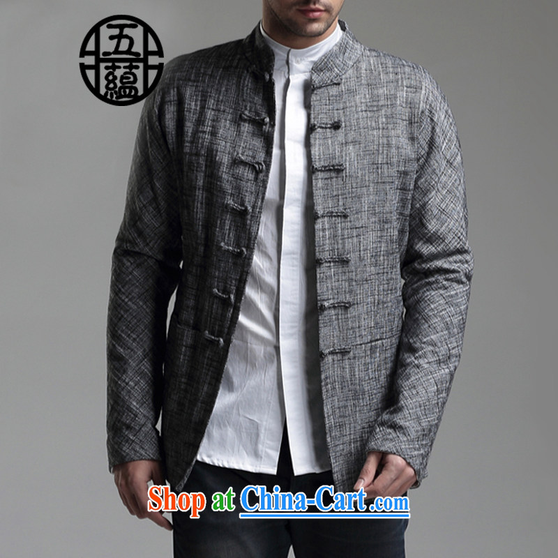The TSU defense _Azouari_ China wind men cultivating Chinese long-sleeved Chinese linen_cotton jacket dark gray XXXXL is a custom does not return does not switch