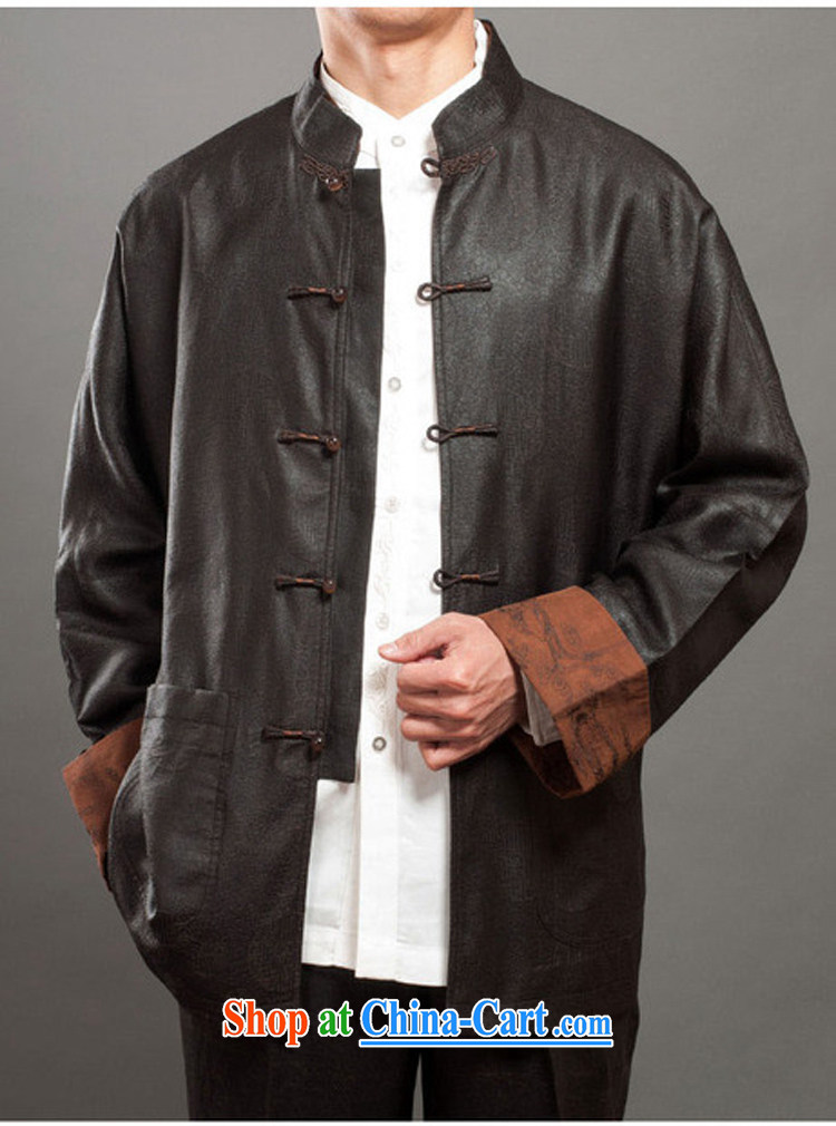 The TSU defense (Azouari) Hong Kong Standard cloud yarn double-cuff Chinese men's jacket Chinese classical T-shirt and brown manually, 52 pictures, price, brand platters! Elections are good character, the national distribution, so why buy now enjoy more preferential! Health