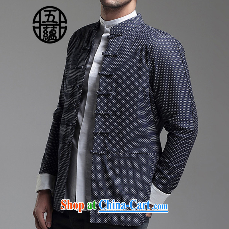 The TSU defense _Azouari_ China wind men's long-sleeved Tang jackets dot style, dark blue L