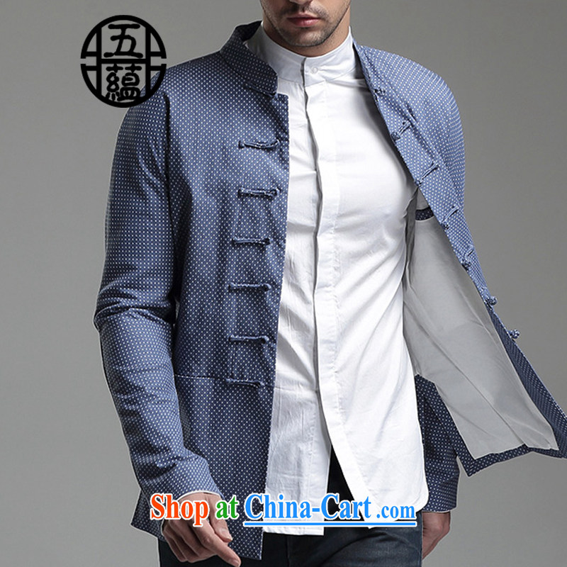 The TSU defense (Azouari) China wind men's long-sleeved Tang jackets dot style, dark blue L, Cho's (AZOUARI), online shopping