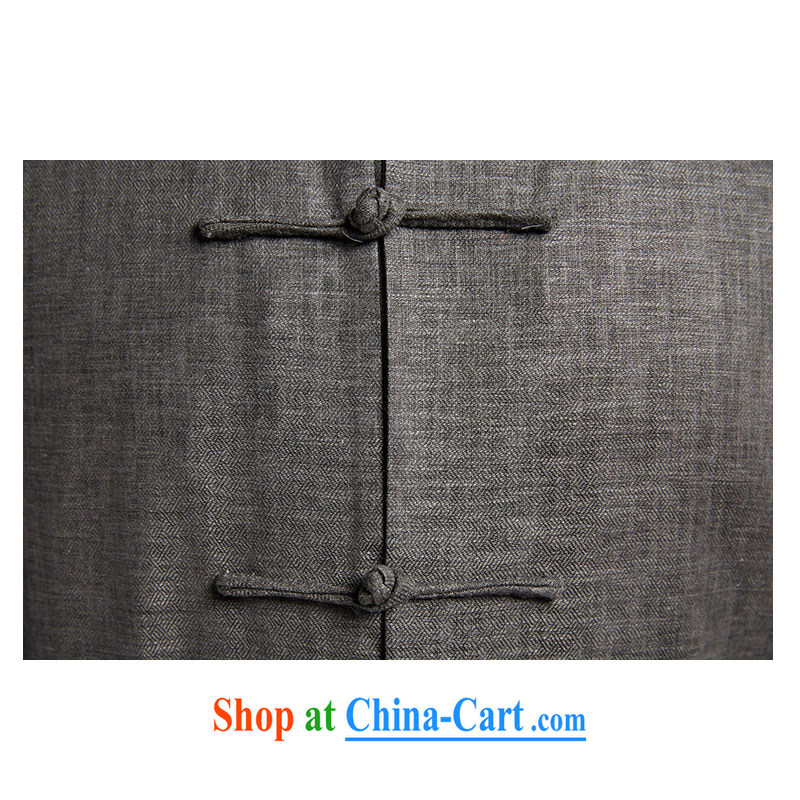 De wind church Integrity Commission Cotton Men's Chinese Spring and Autumn 2015 Chinese long-sleeved light jacket Dad installed China wind men's dark gray 4 XL, de-tong, shopping on the Internet