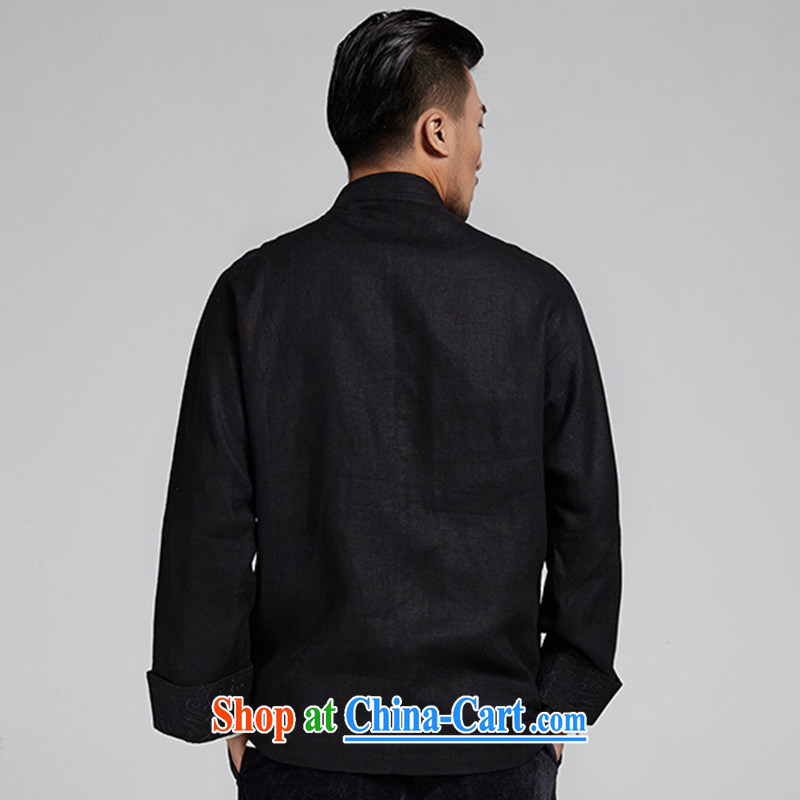 Wind, The Church cannot be refined and improved, older men's jackets personalized Embroidery is withholding leisure long-sleeved T-shirt China wind male black 52/3 XL, de-tong, shopping on the Internet