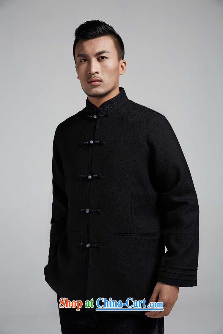 De-tong in China wind improved stylish men's Chinese 2015 fall and winter, Chinese 3 layer cuff casual jacket black 52/XXXL pictures, price, brand platters! Elections are good character, the national distribution, so why buy now enjoy more preferential! Health